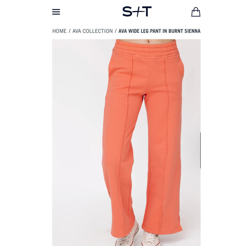 Smash and Tess Ava Wide Leg Pant in Burnt Sienna Size Small BNWT